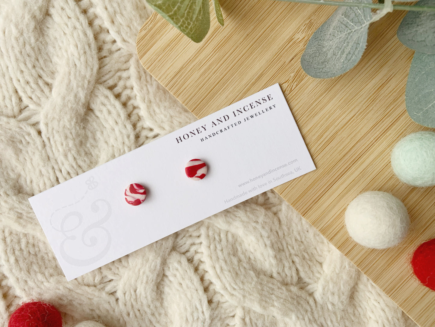 Peppermint Swirl Studs
