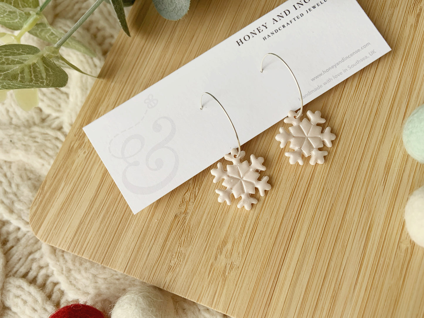 Snowflake Hoop Earrings