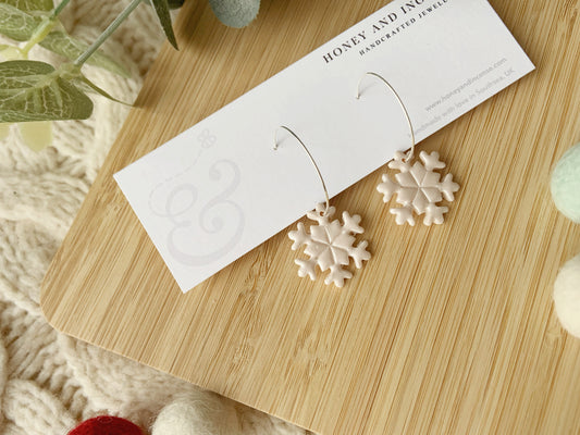 Snowflake Hoop Earrings