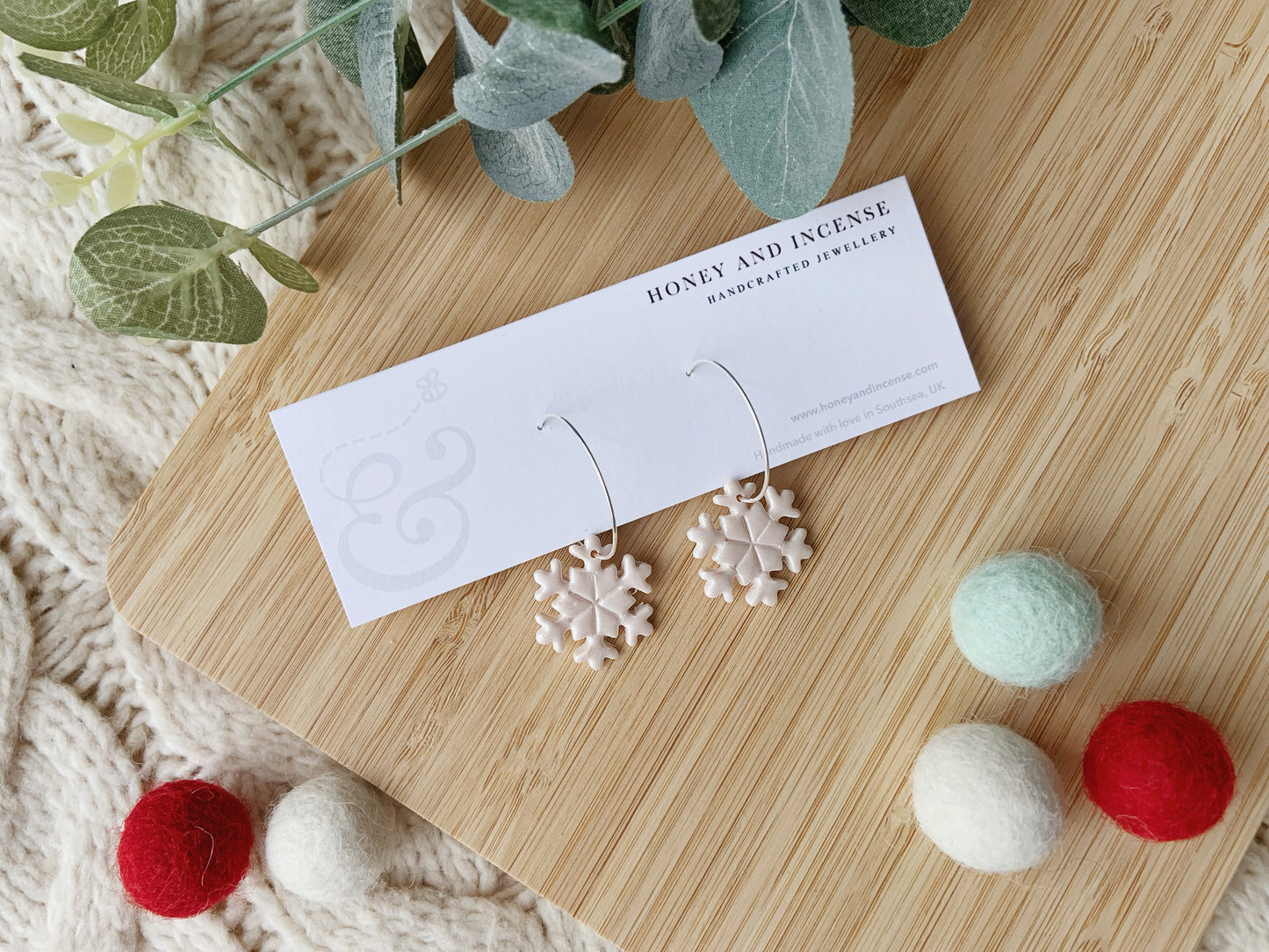 Snowflake Hoop Earrings