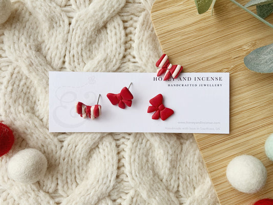 Red Bow Earrings