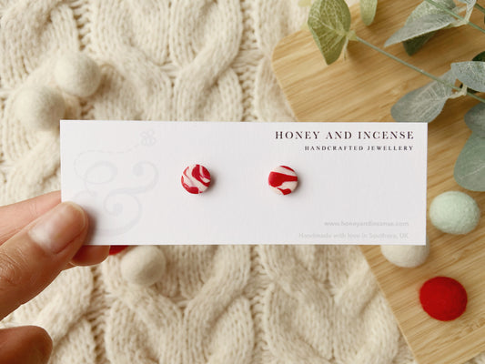 Peppermint Swirl Studs