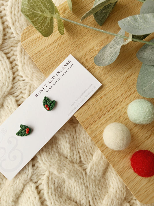 Holly Berry Studs