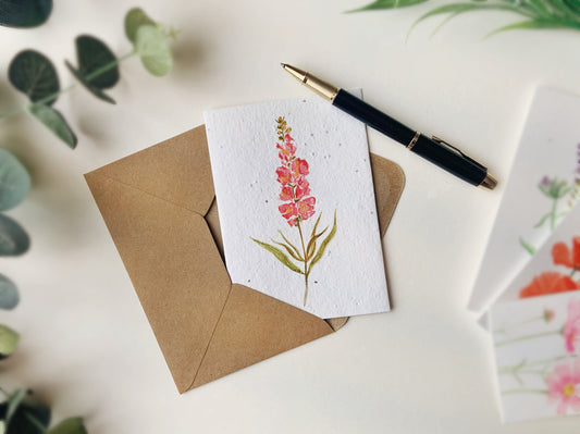 snapdragon wildflower seeded card