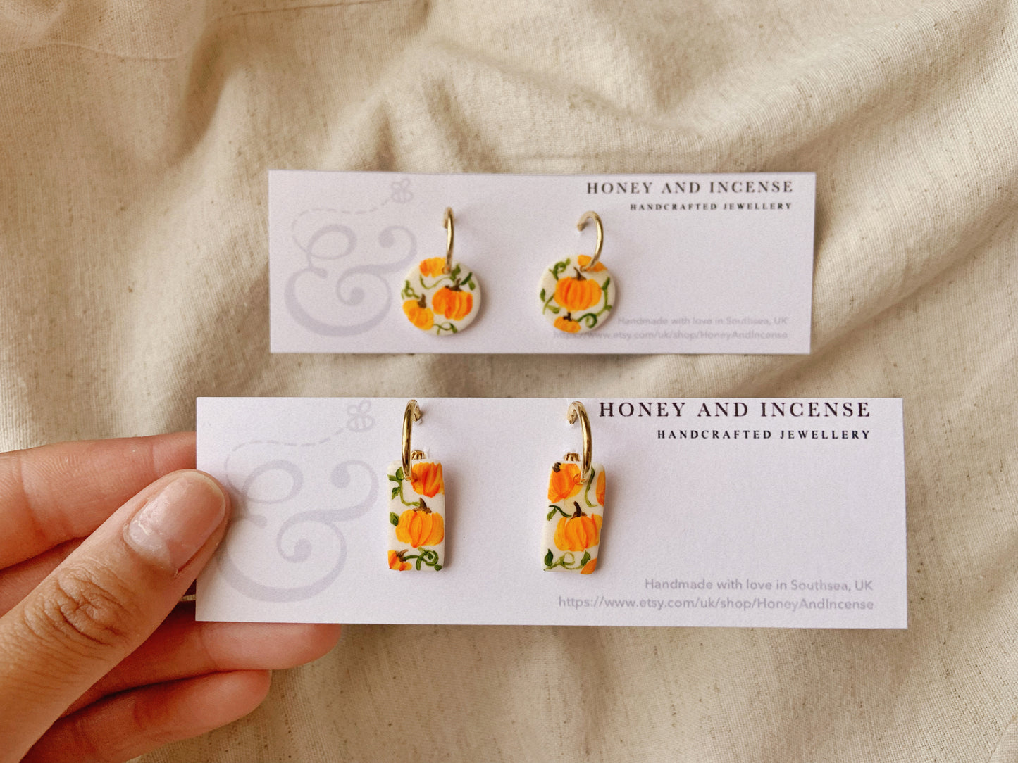 Autumn Pumpkin Hand-Painted Earrings