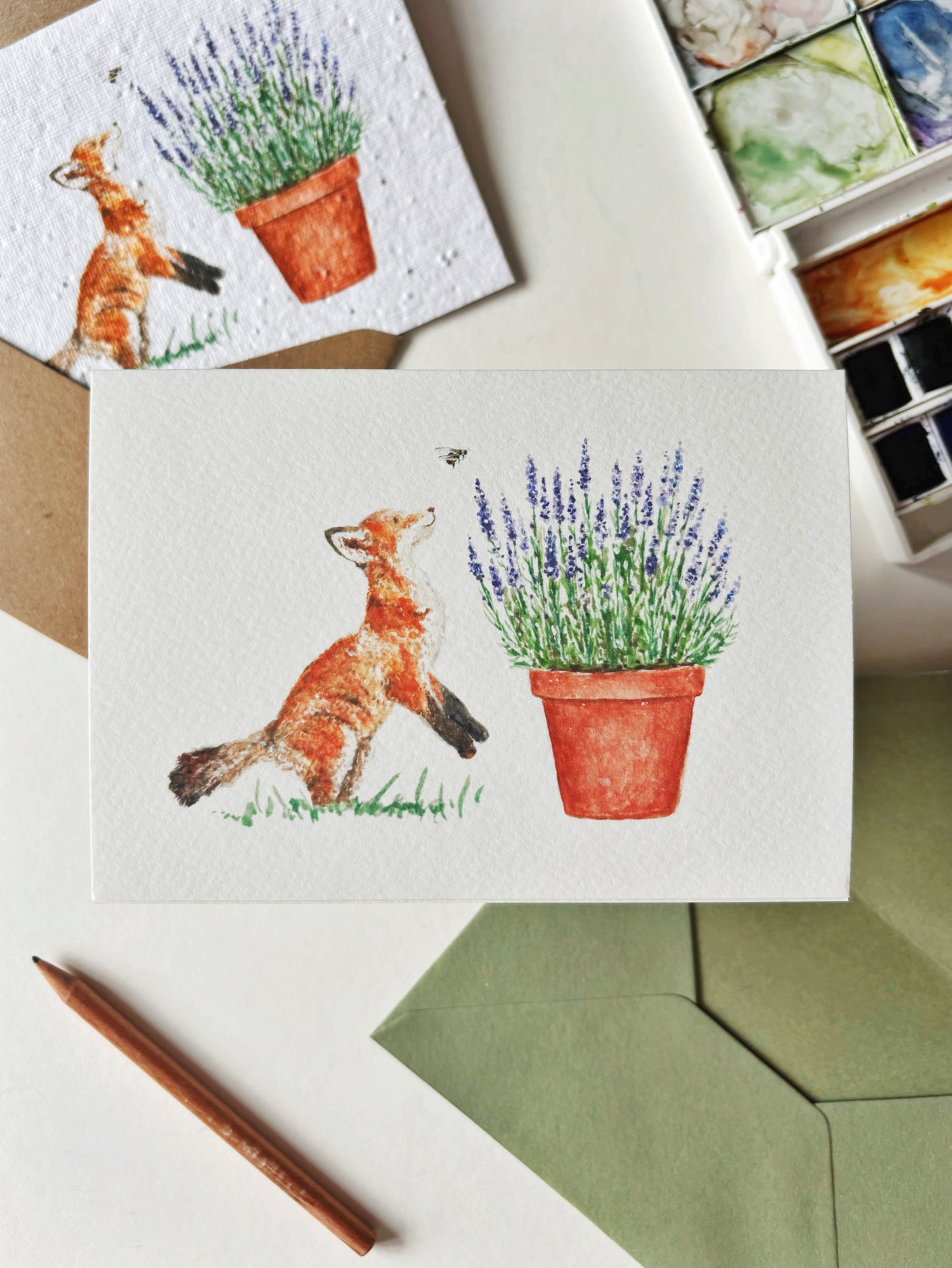 Fox & Lavender Card