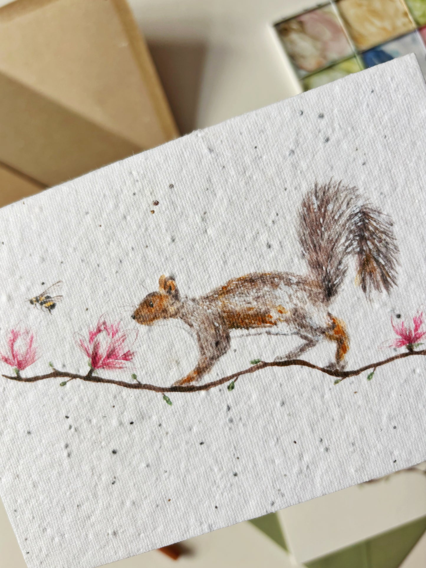 Squirrel & Magnolia Card