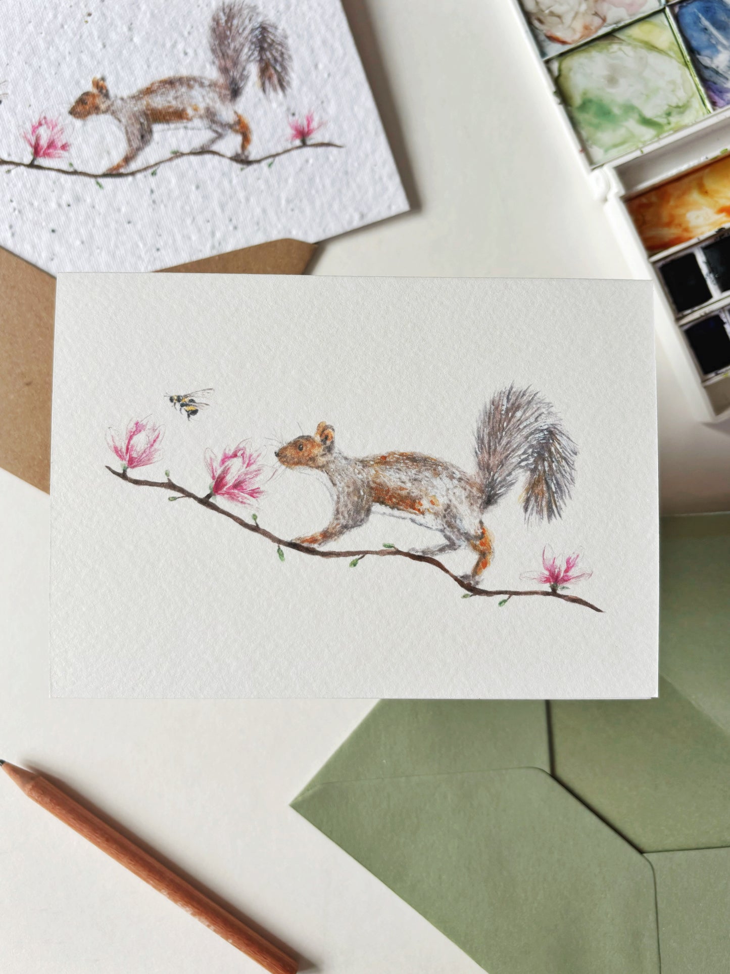 Squirrel & Magnolia Card