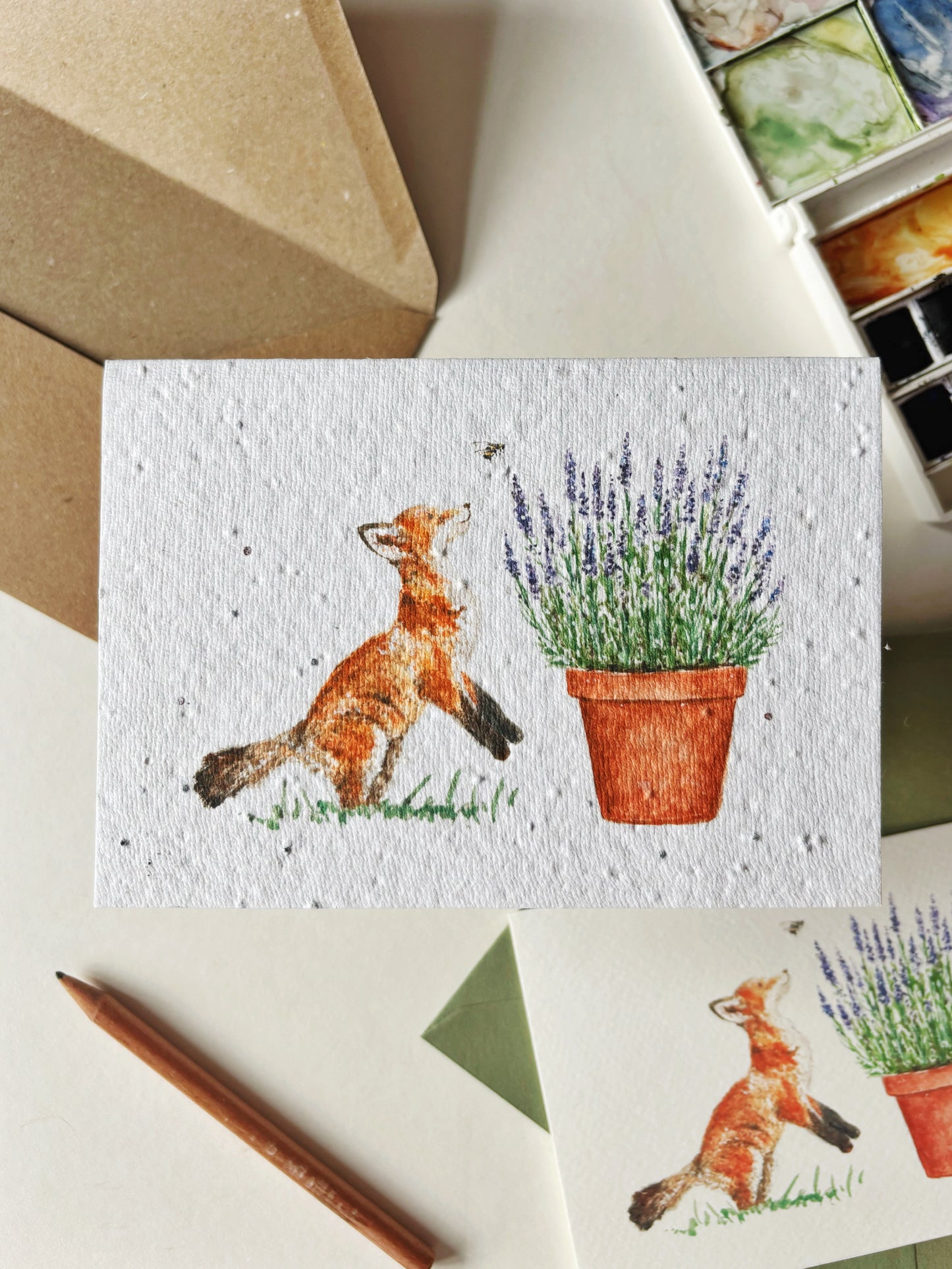 Fox & Lavender Card