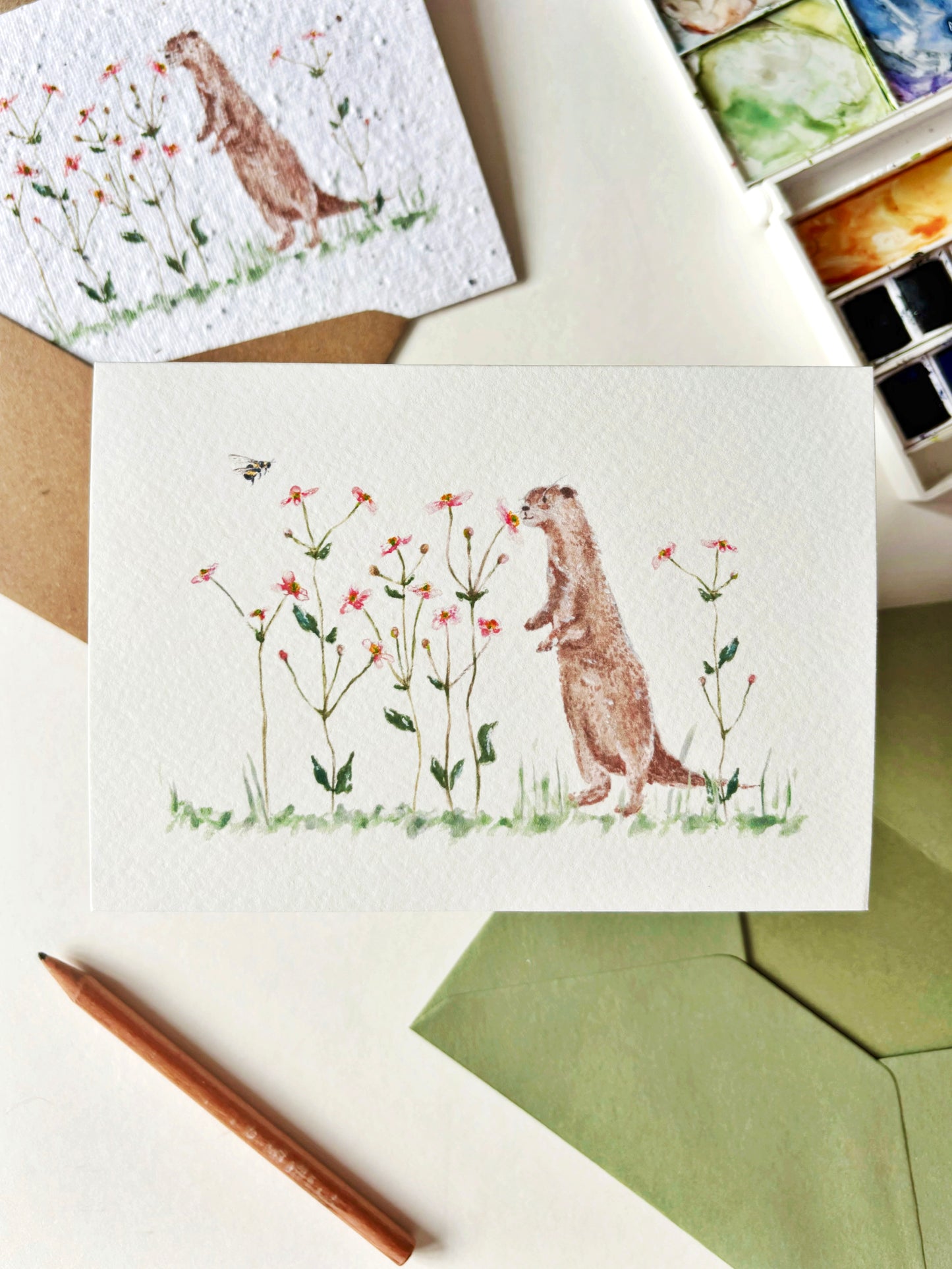 Otter & Anemone Card