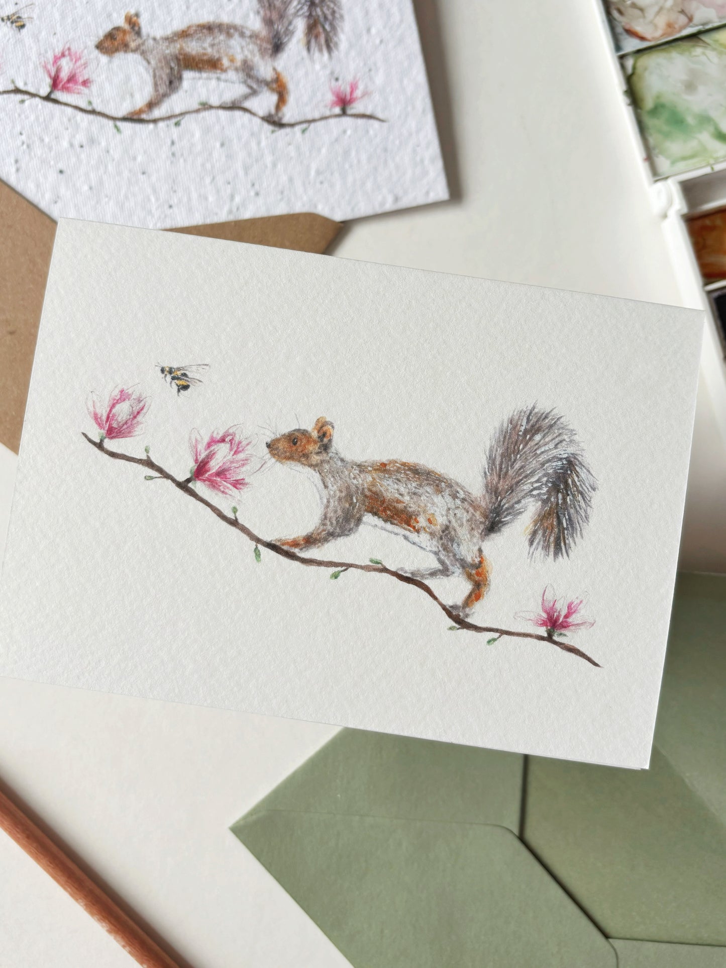 Squirrel & Magnolia Card