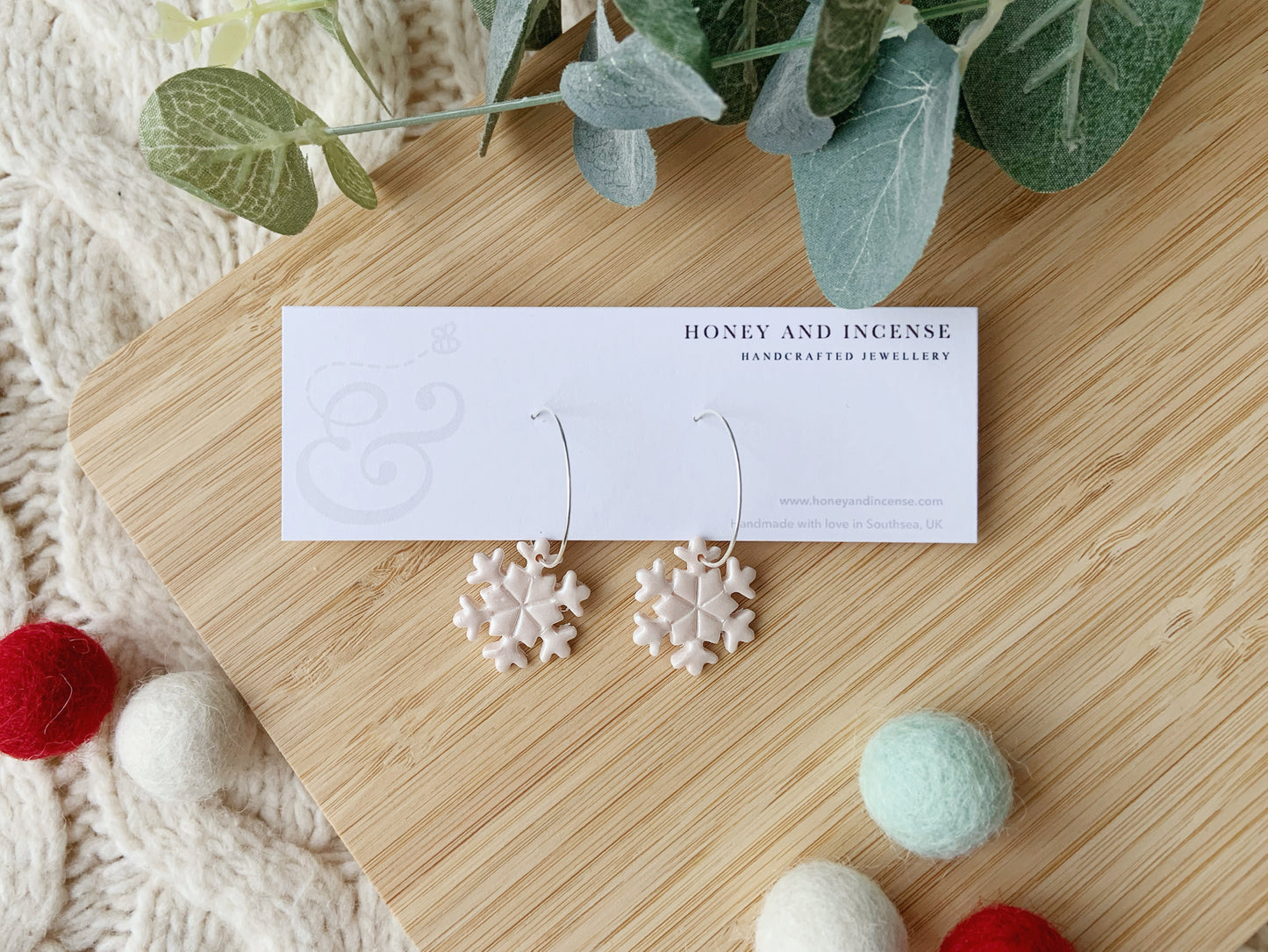 Snowflake Hoop Earrings