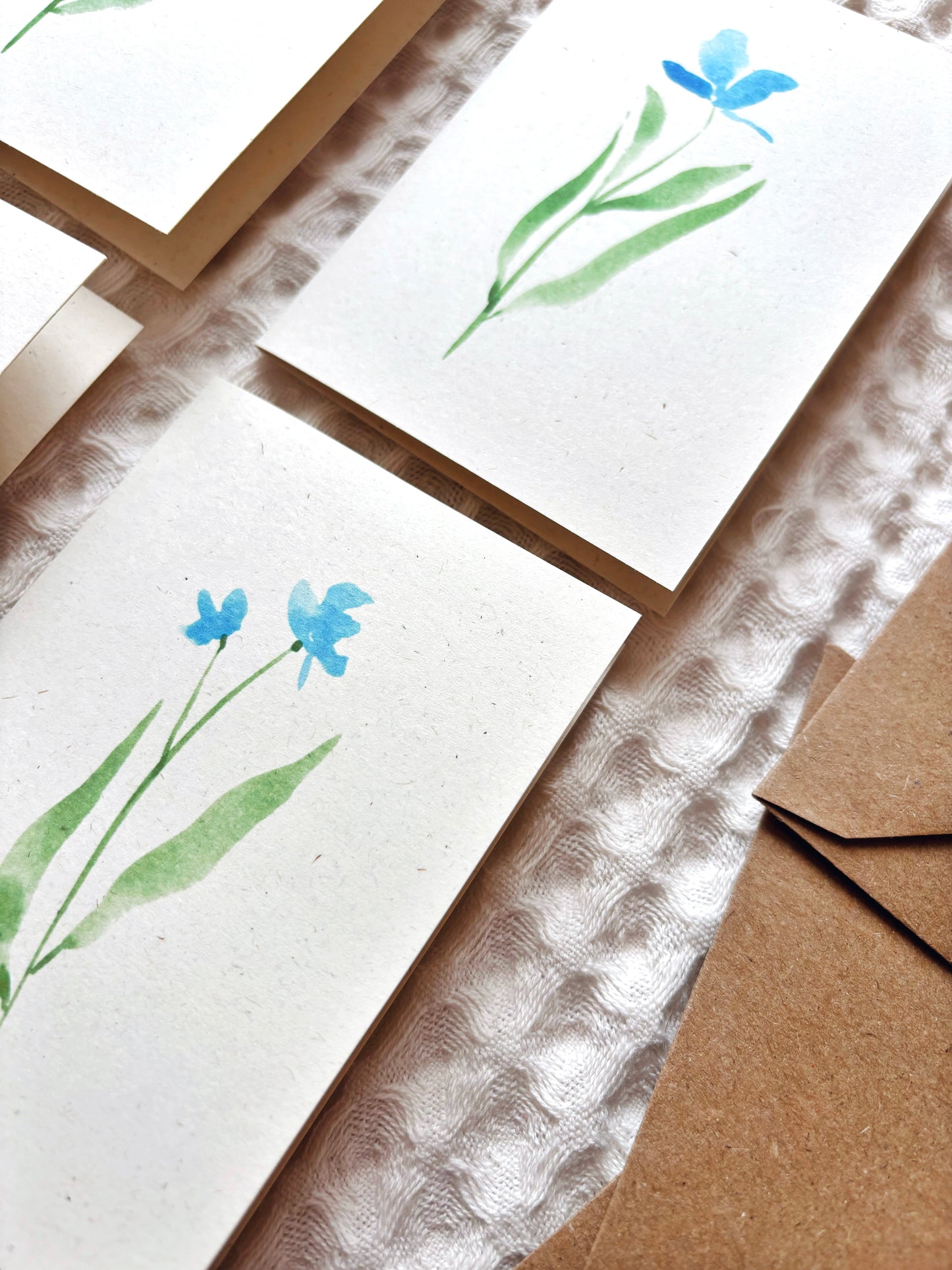 4 Mini Watercolour Flower Eco Greetings Cards