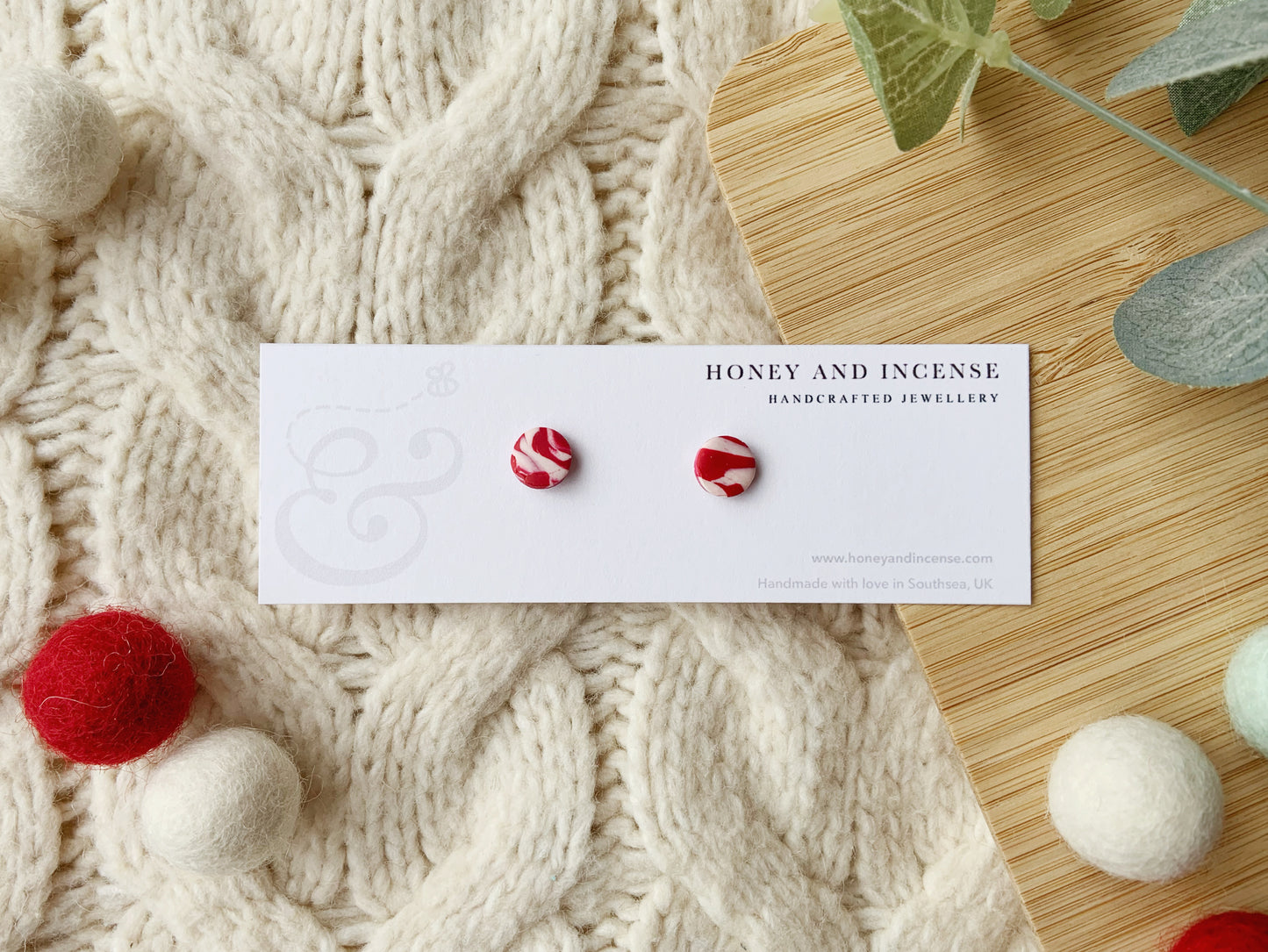 Peppermint Swirl Studs