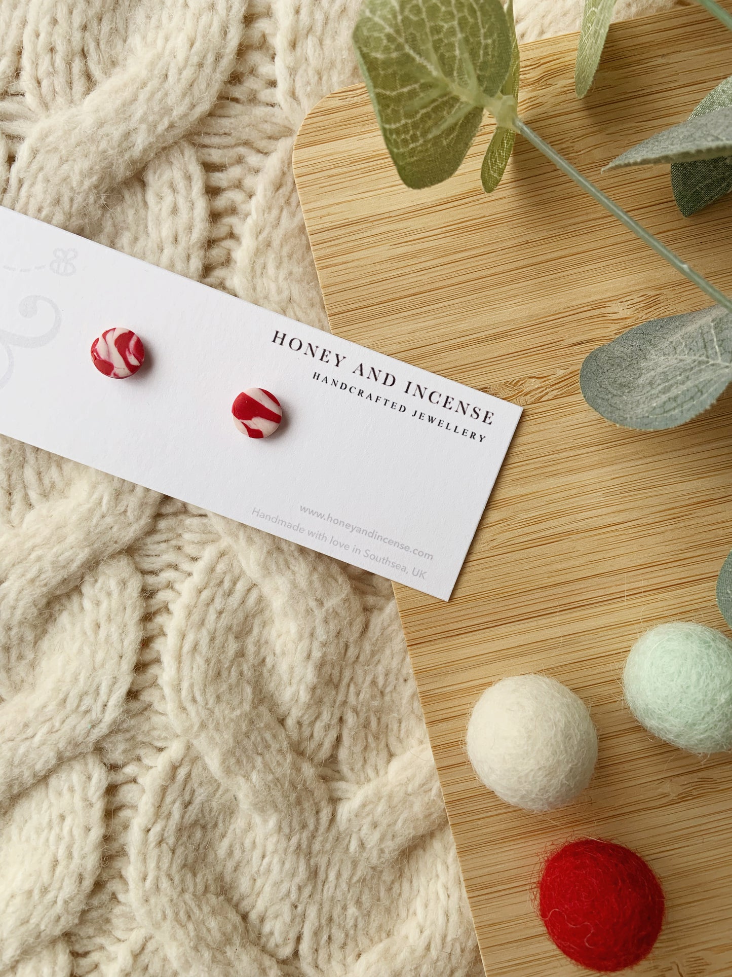 Peppermint Swirl Studs