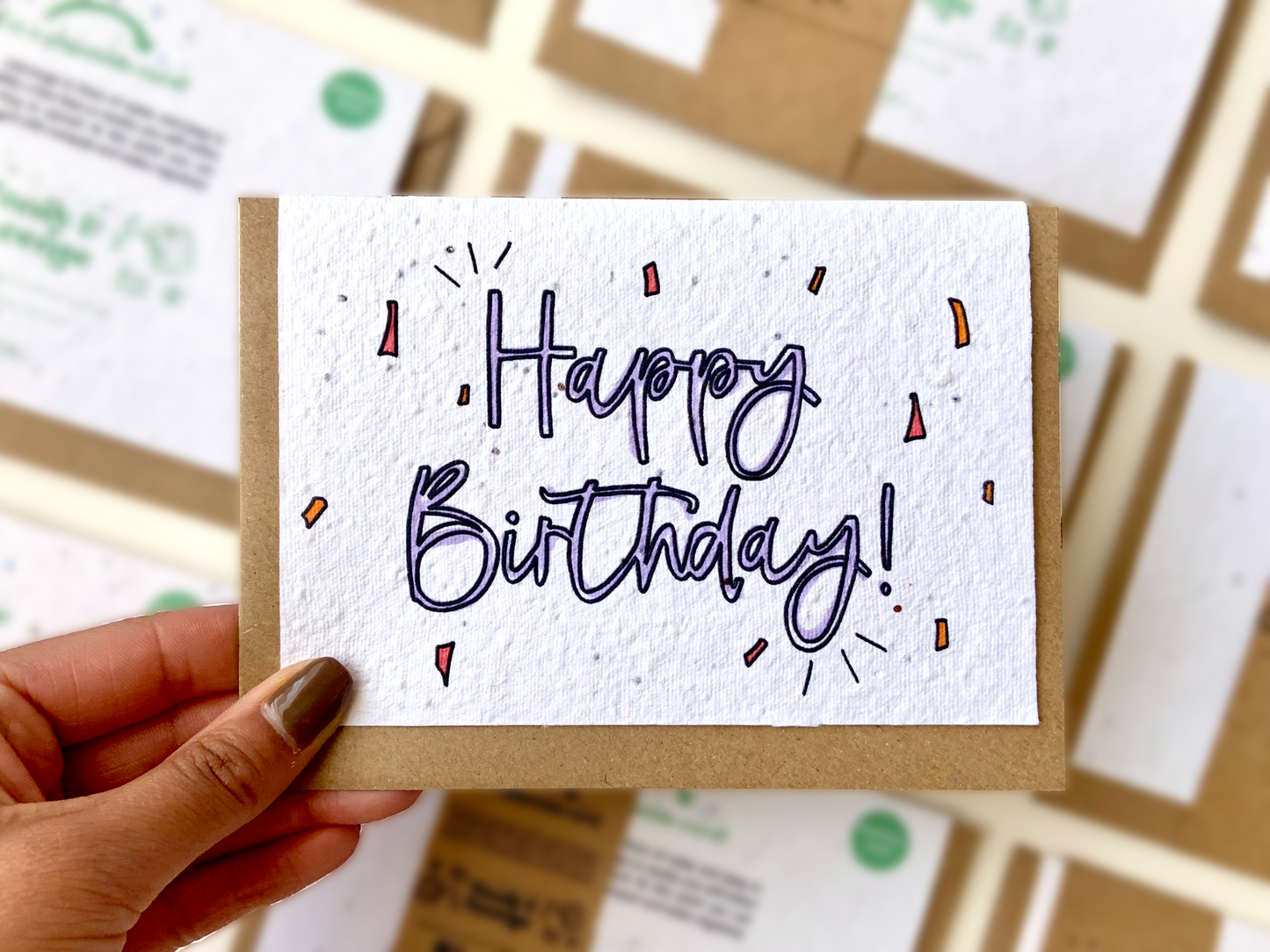 WIldflower seed plantable Happy Birthday Card