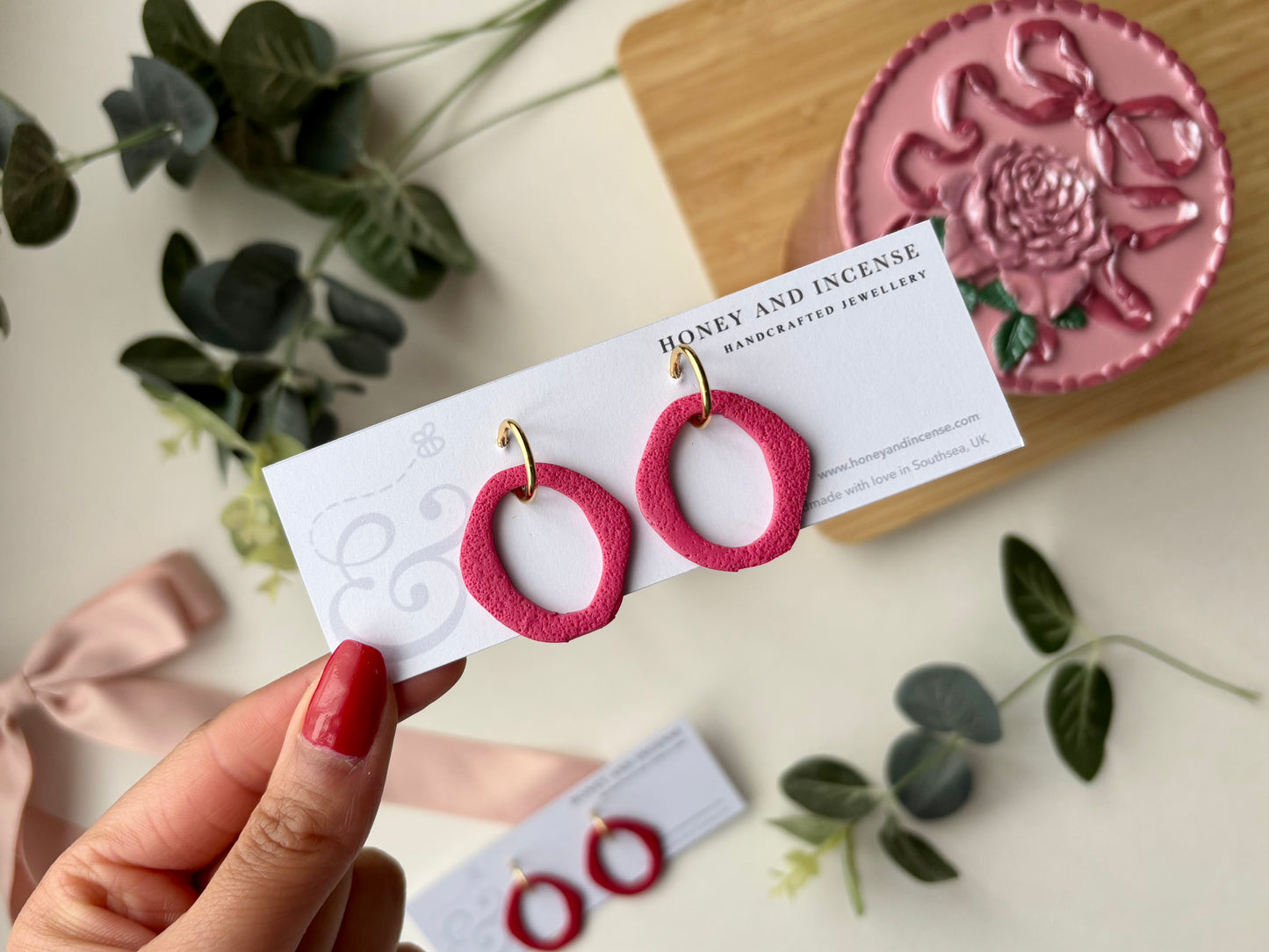 Abstract Loop Huggie Hoops