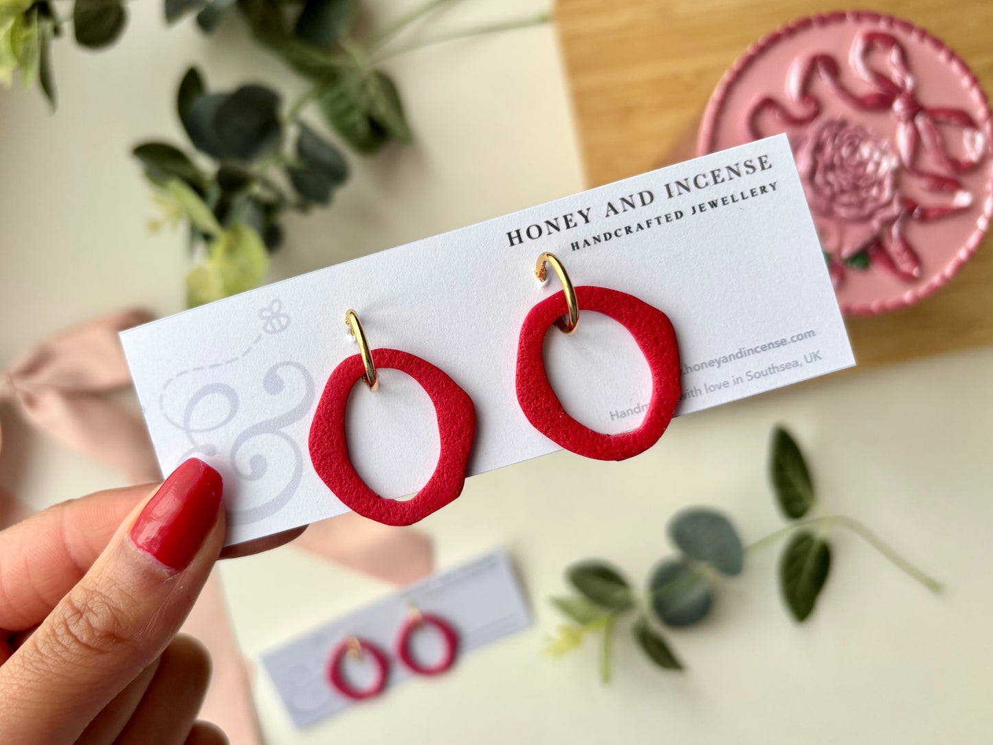 Abstract Loop Huggie Hoops