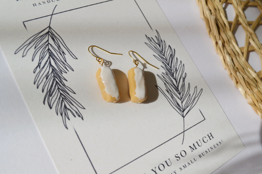 iced bun polymer clay earrings