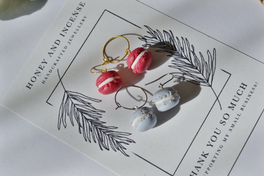 Macaron polymer clay earrings