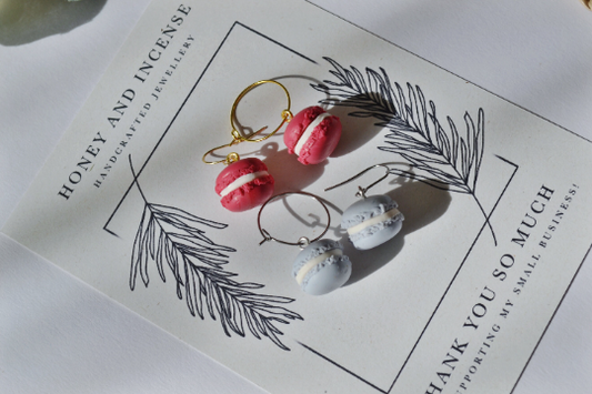 Macaron polymer clay earrings