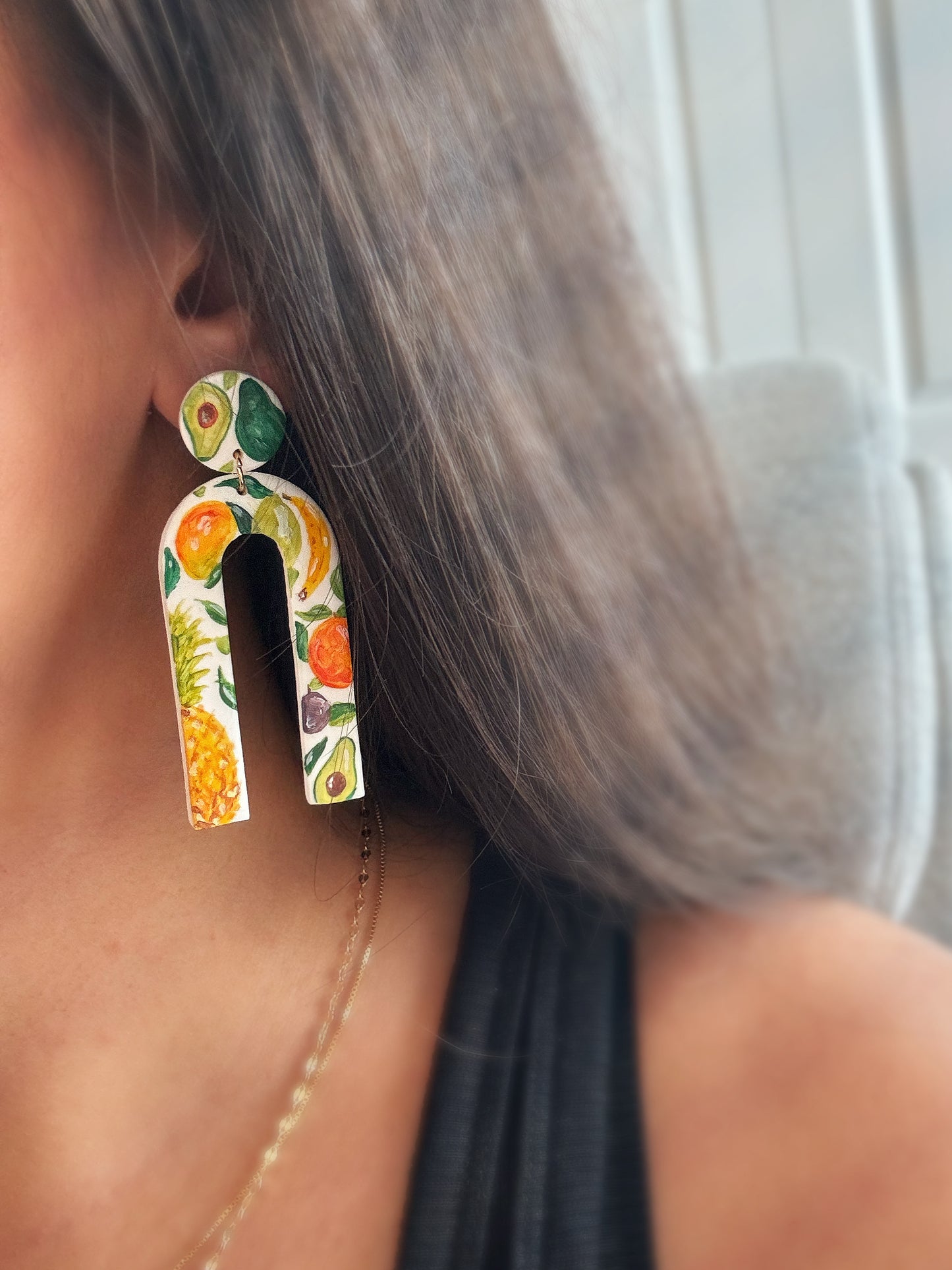 The Tropical Hand-Painted Earrings