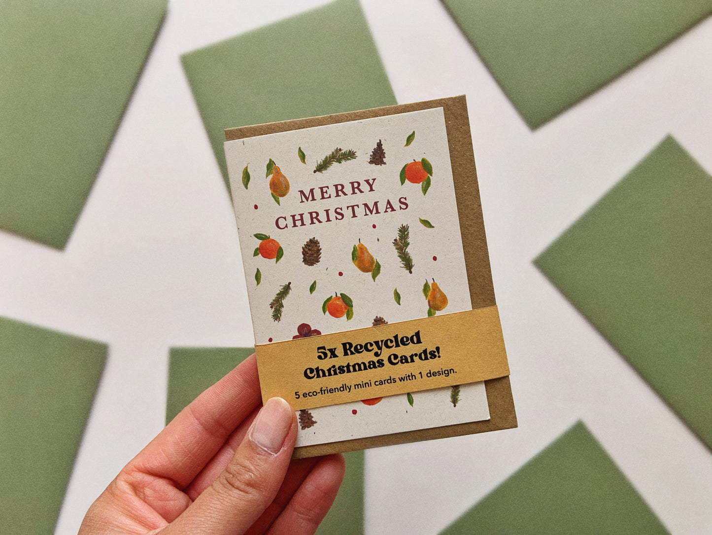 5 Mini Recycled Christmas Cards