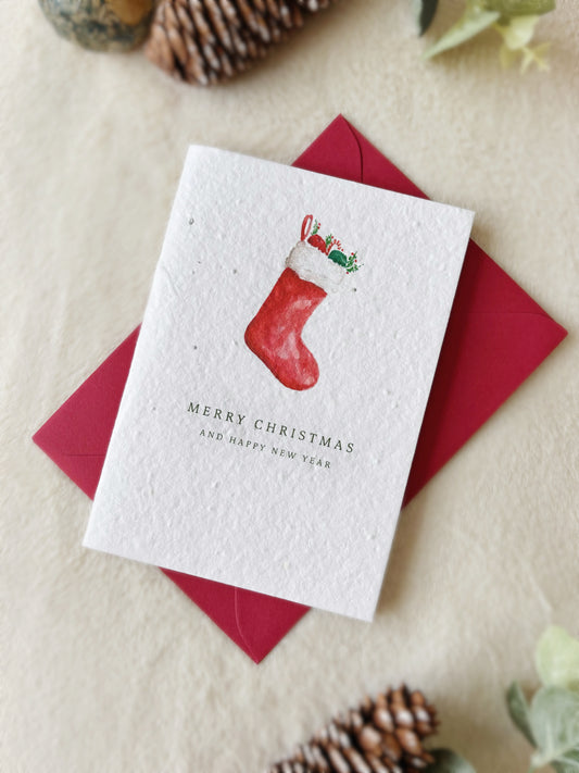 Stocking Christmas Card | Wildflower Seed Plantable Card