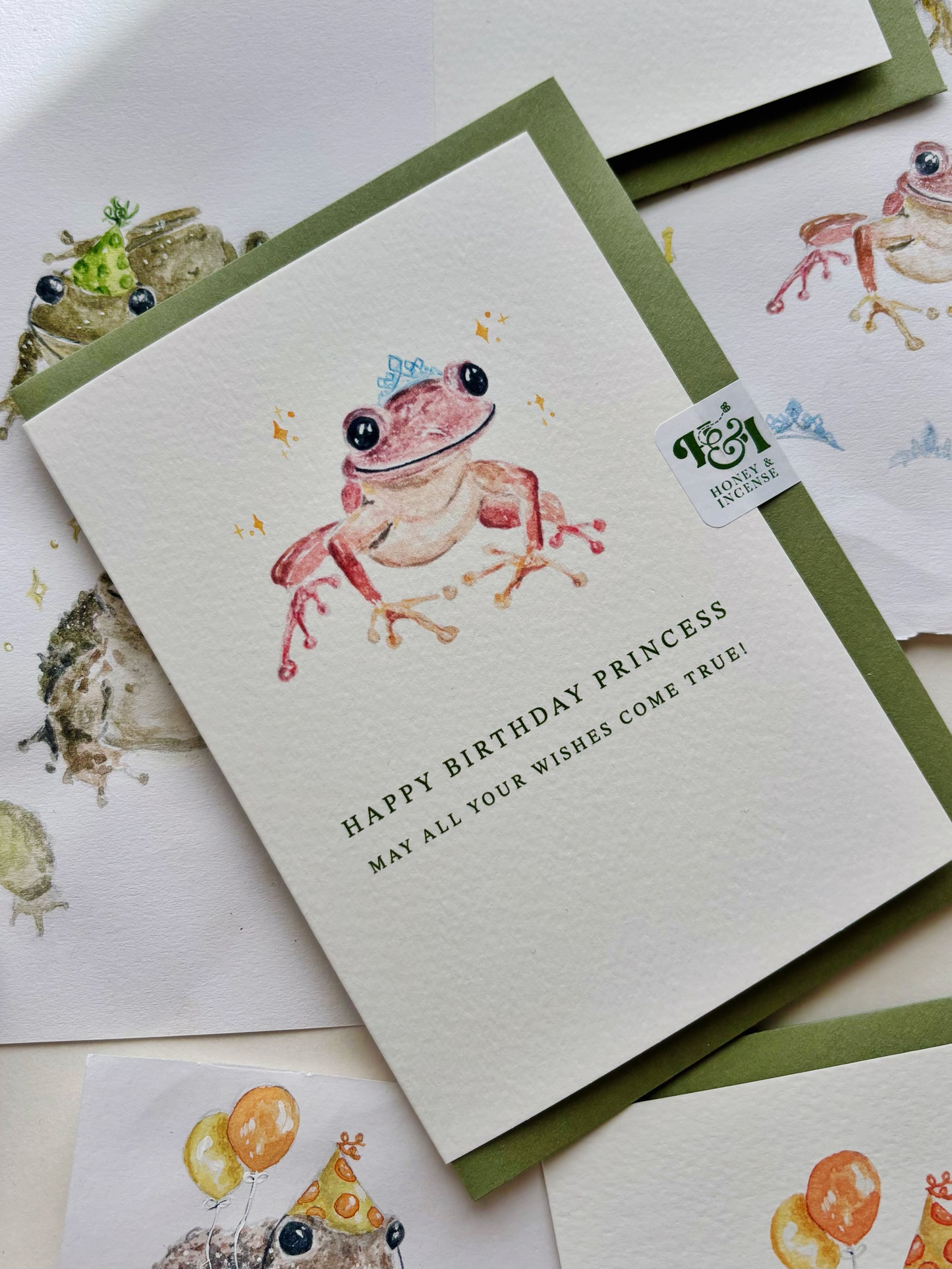 Princess Frog Birthday Card