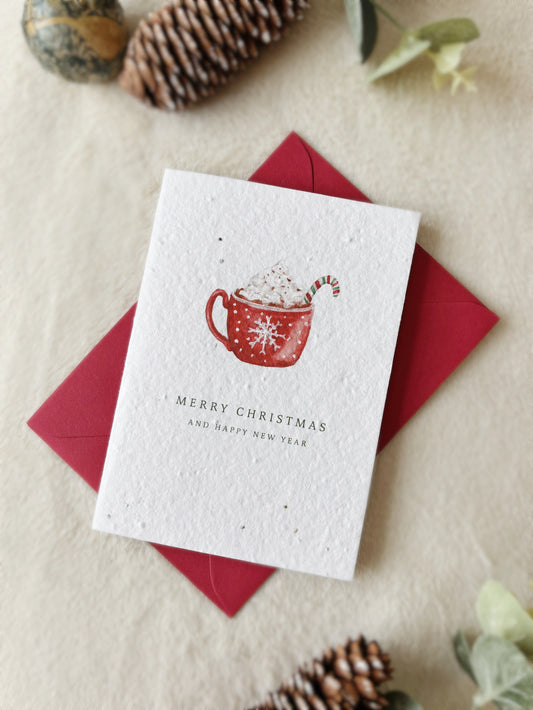 Hot Chocolate Christmas Card | Wildflower Seed Plantable Card