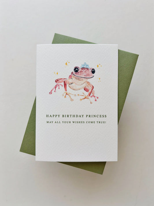 Princess Frog Birthday Card