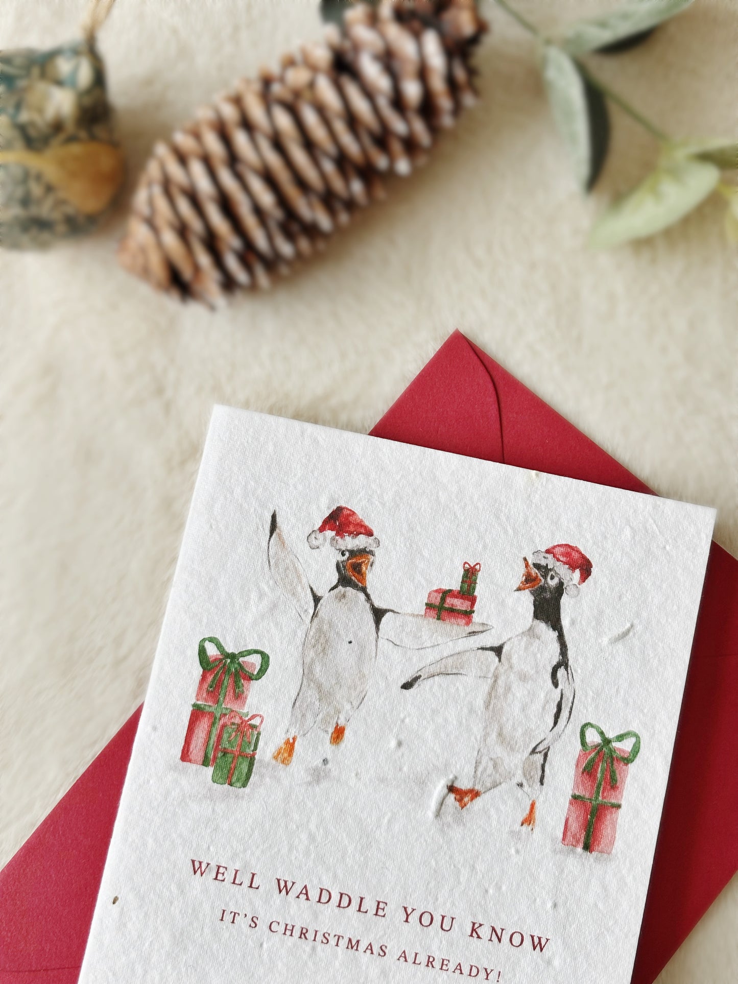 Waddle you know, It’s Christmas! | Wildflower Seed Plantable Card