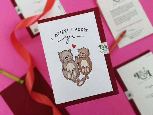 I Otterly Adore You Greetings Card