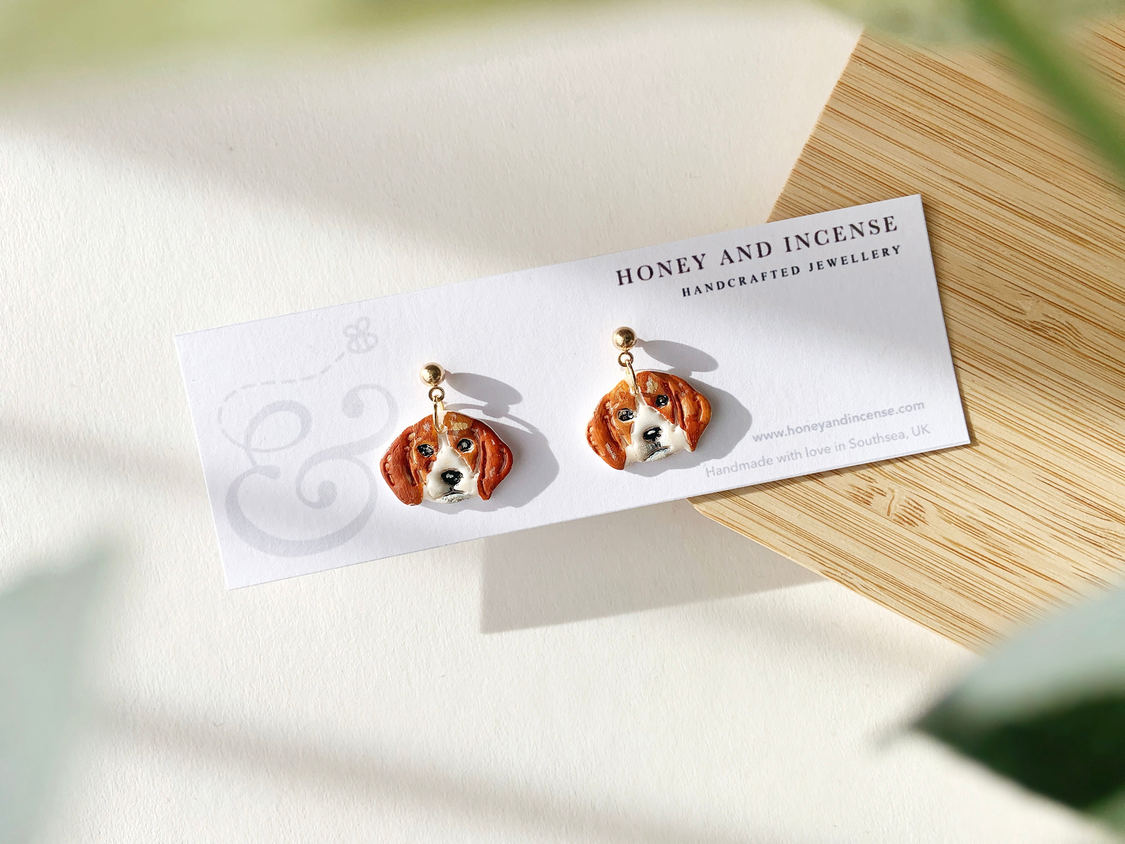 The Beagle Earrings Honey and Incense