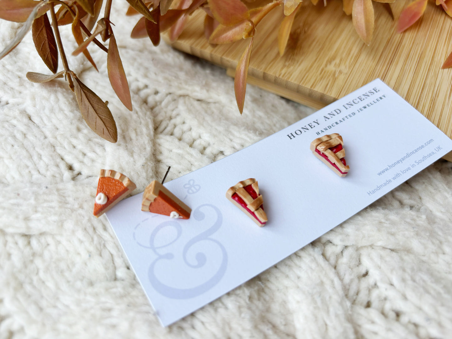 Pumpkin & Cherry Pie Studs