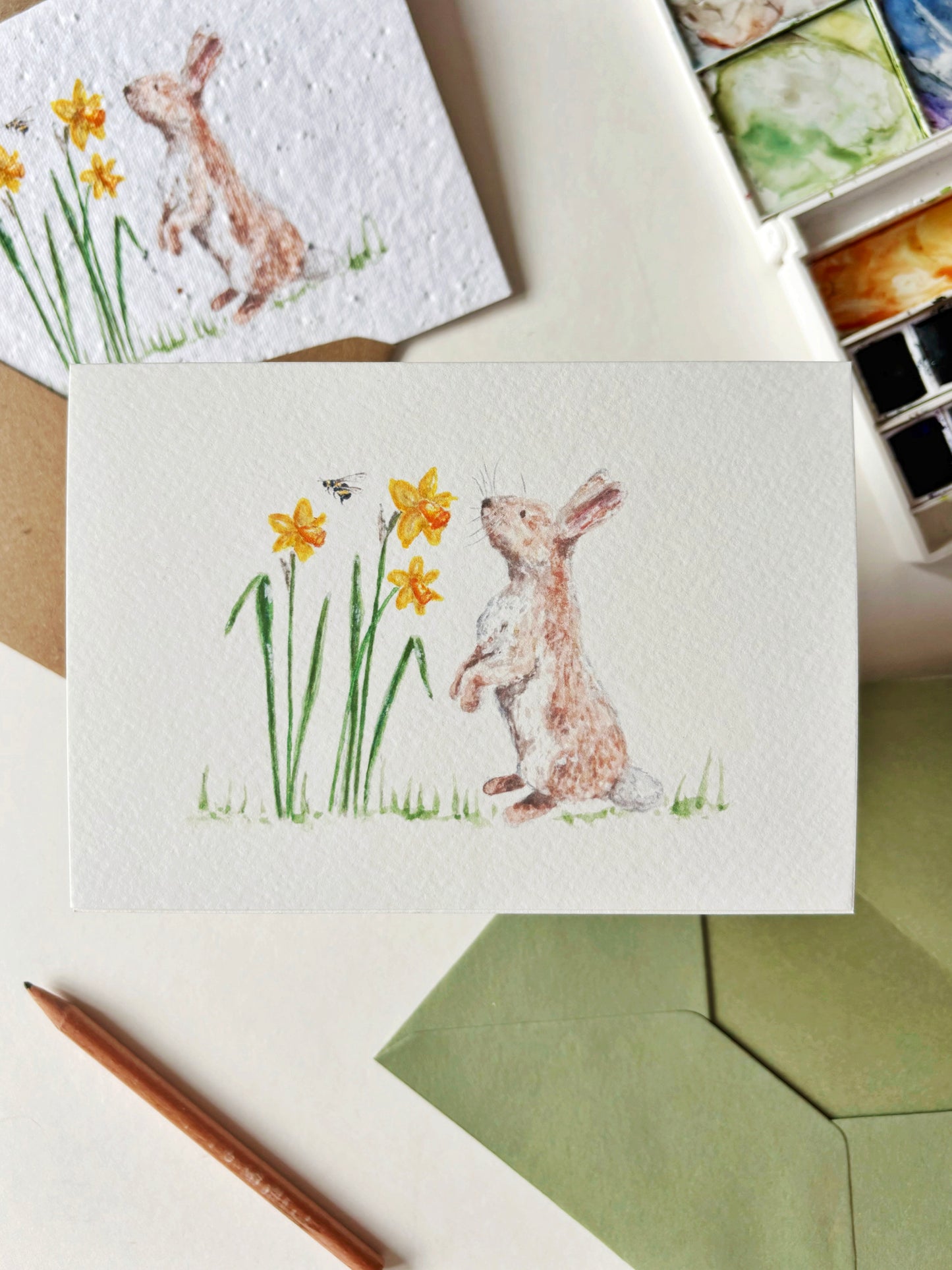 Bunny & Daffodil Card