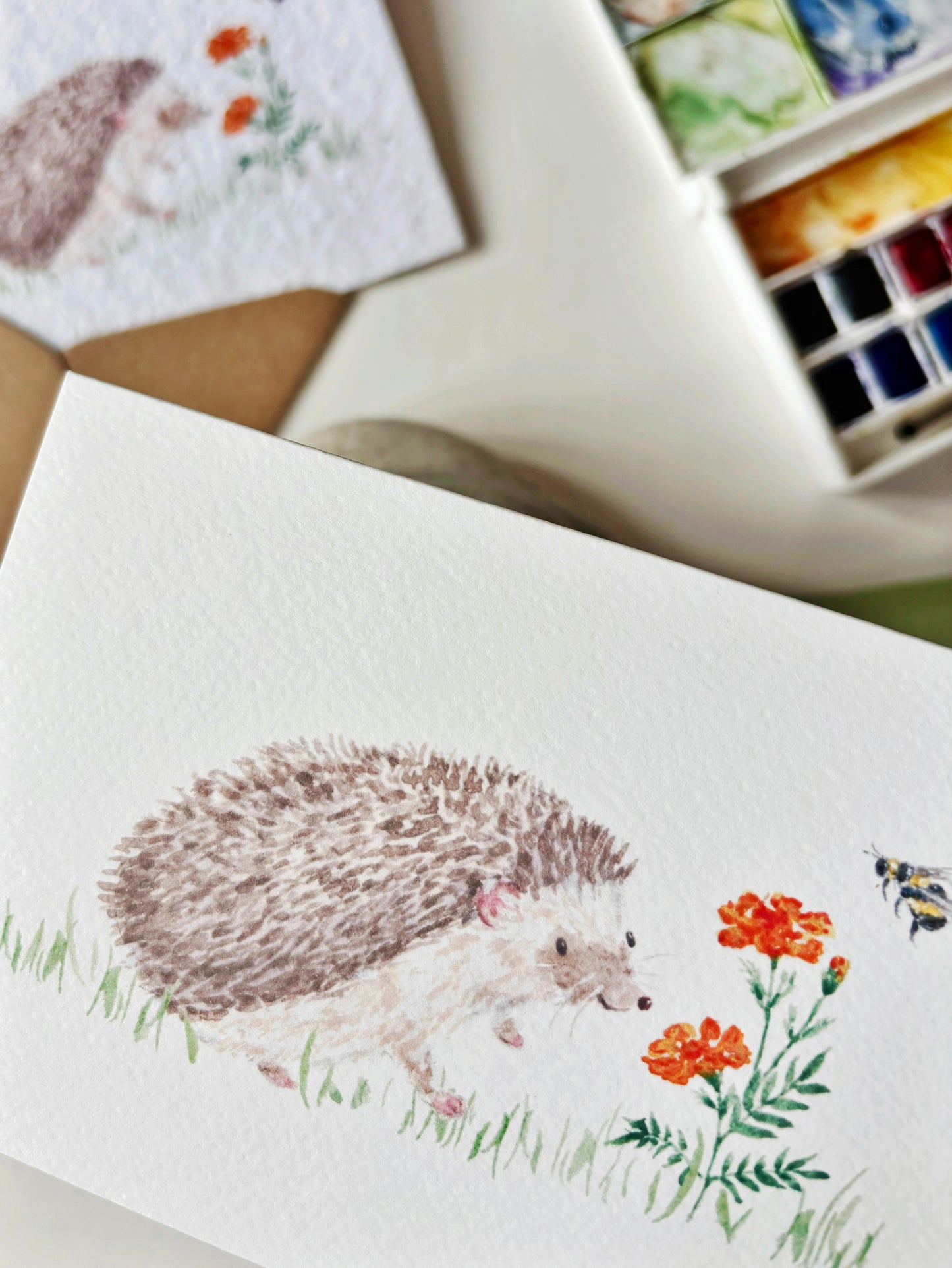 Hedgehog & Marigold Card