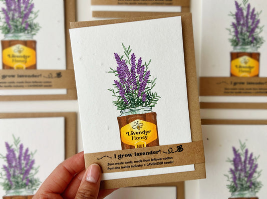 Lavender Seed Plantable Card, This recycled card grows lavender