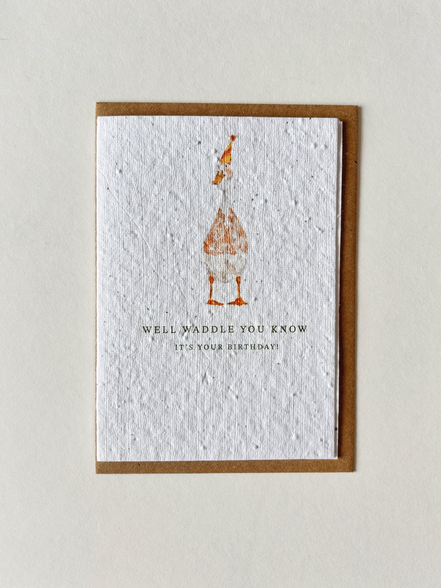 Waddle You Know Birthday Card (Yellow Hat)