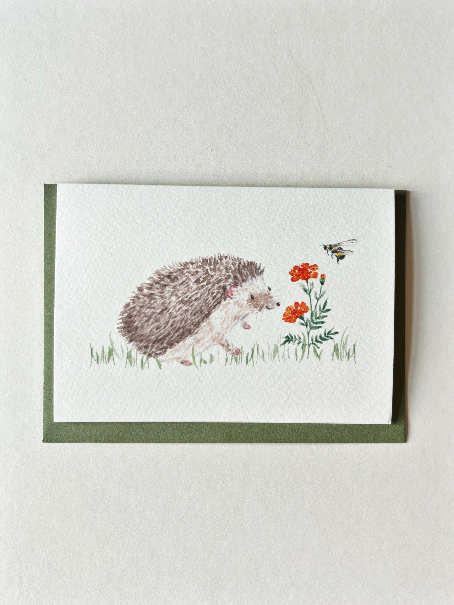 Hedgehog & Marigold Card