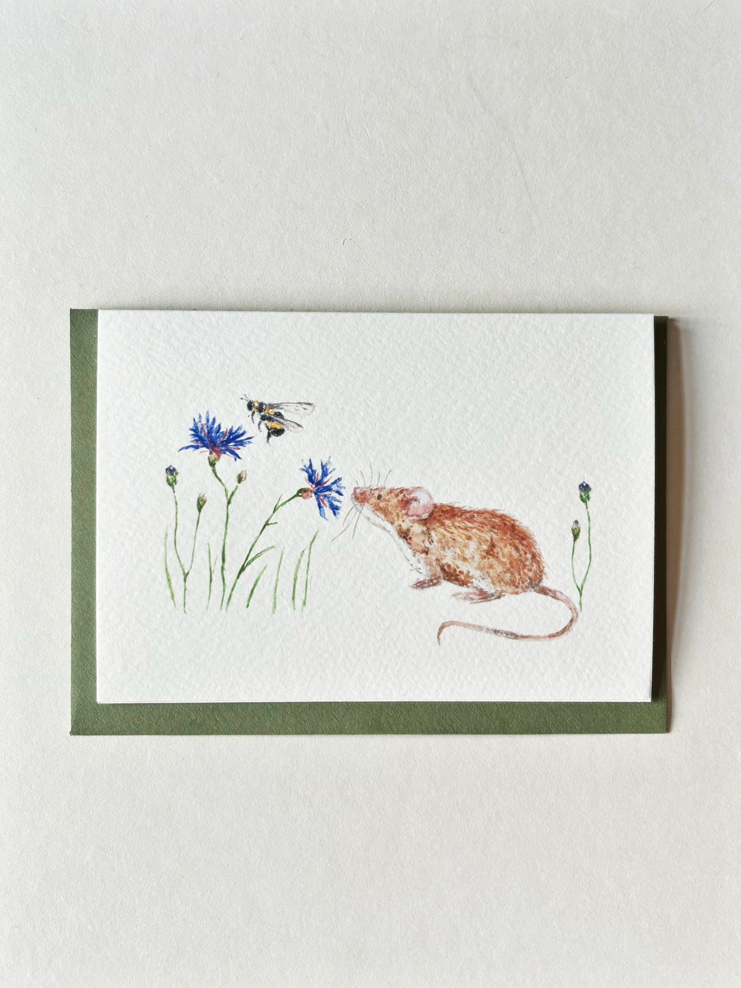 Mouse & Cornflower Card