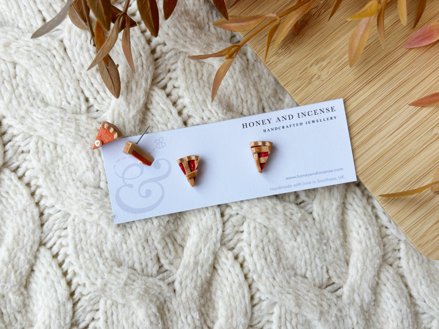 Pumpkin & Cherry Pie Studs