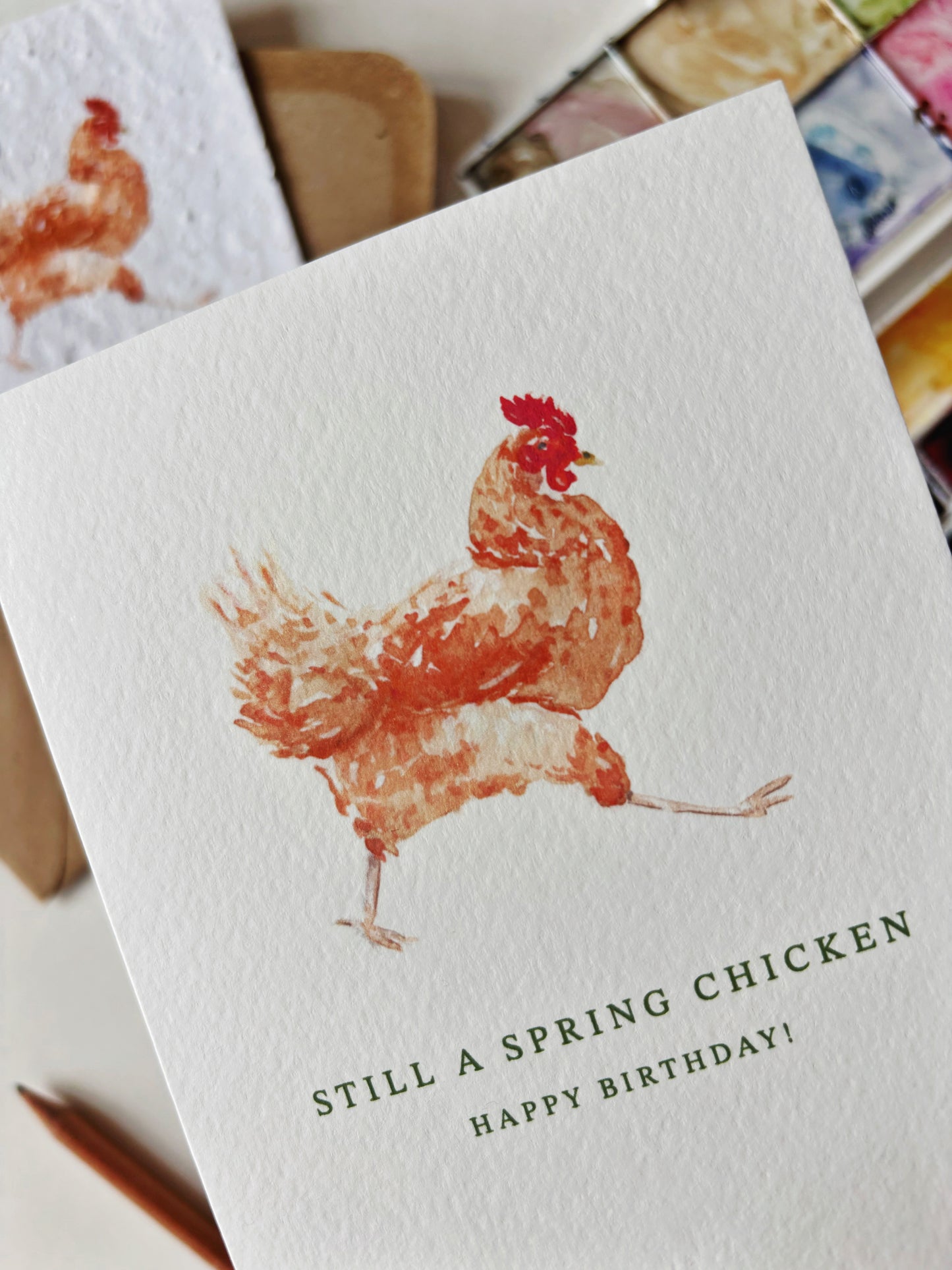 Spring Chicken Birthday Card