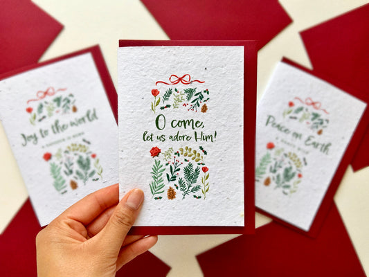 O Come Let Us Adore Him | Wildflower Seed Plantable Card