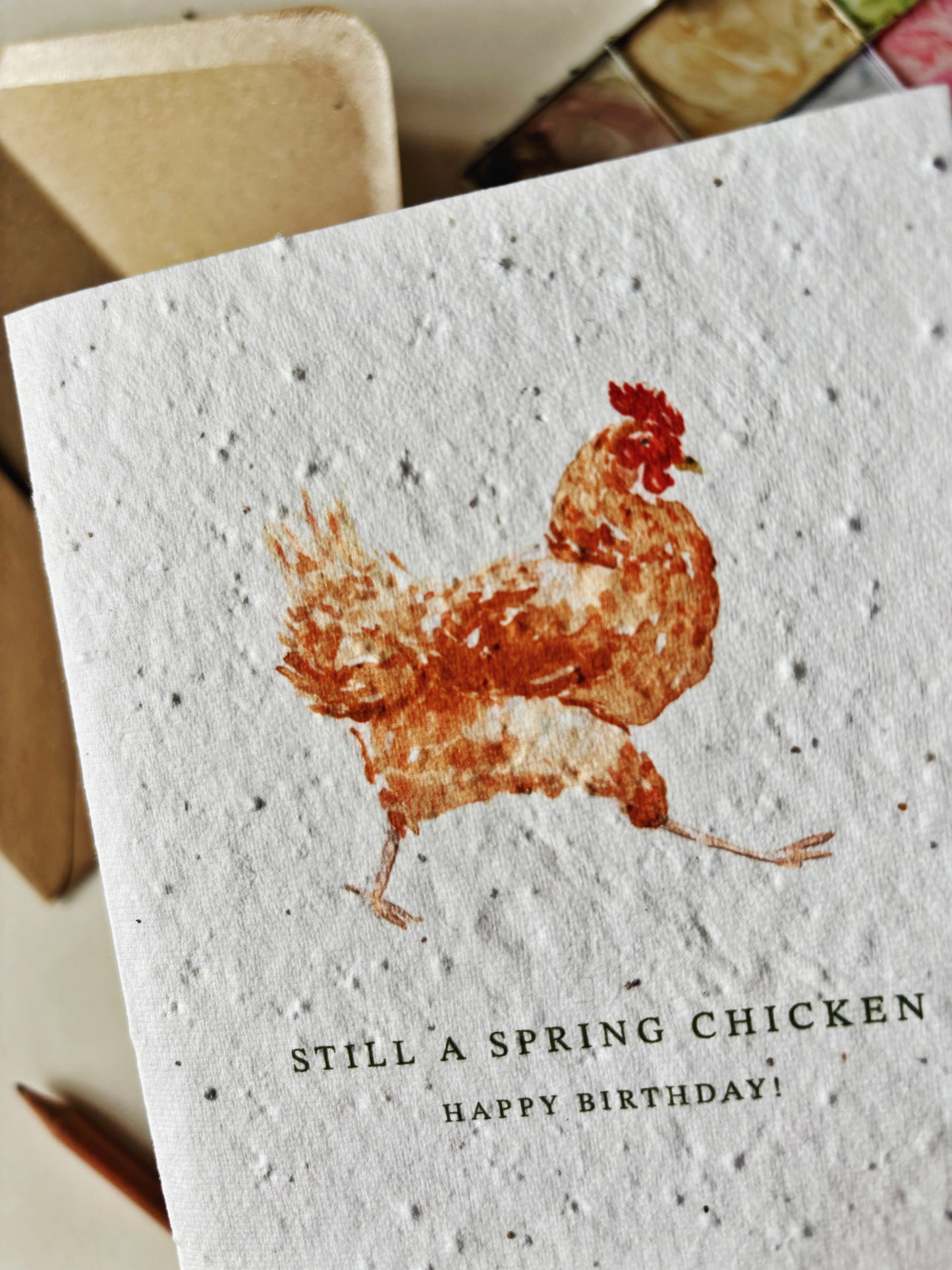 Spring Chicken Birthday Card