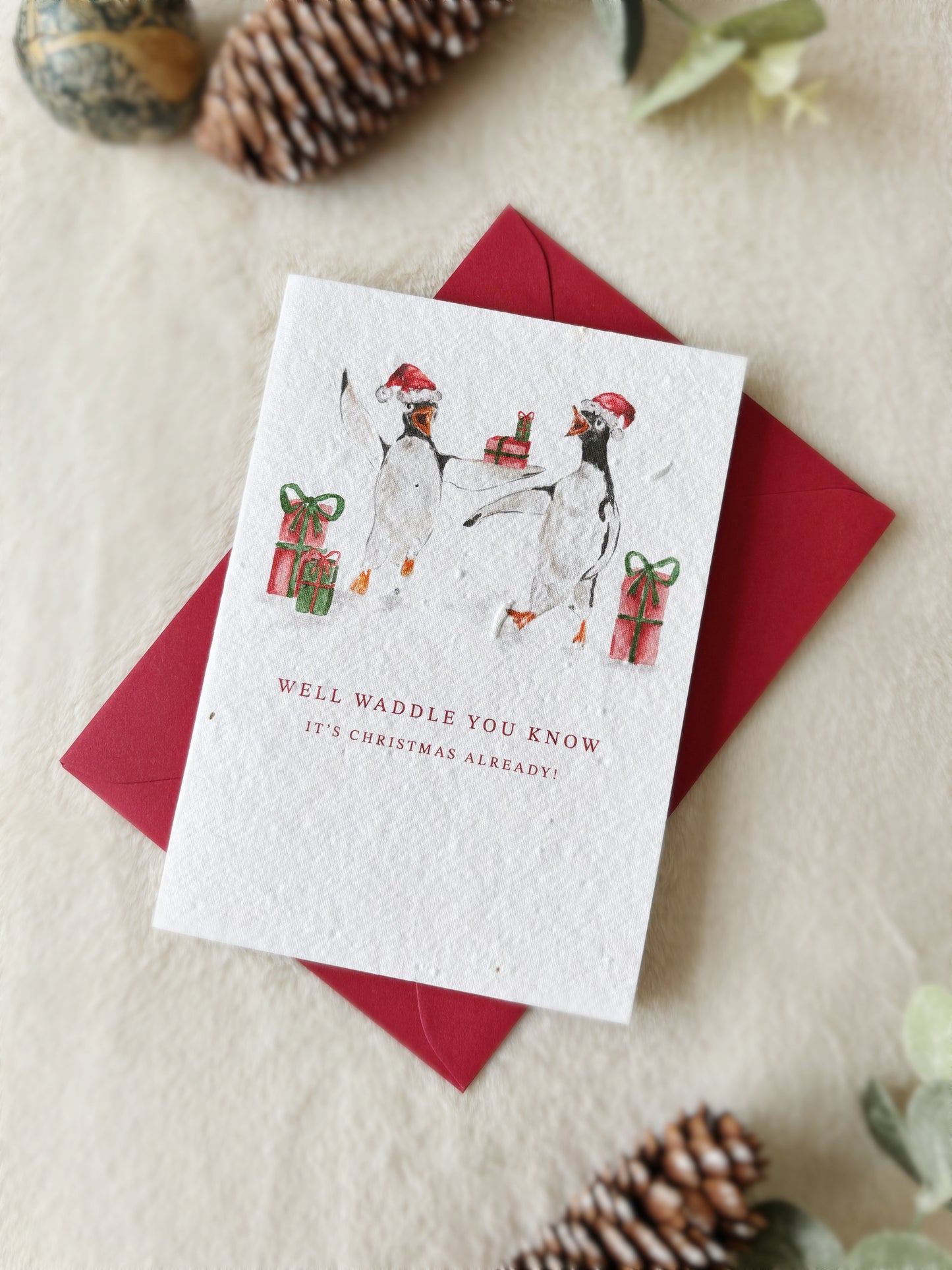 Waddle you know, It’s Christmas! | Wildflower Seed Plantable Card