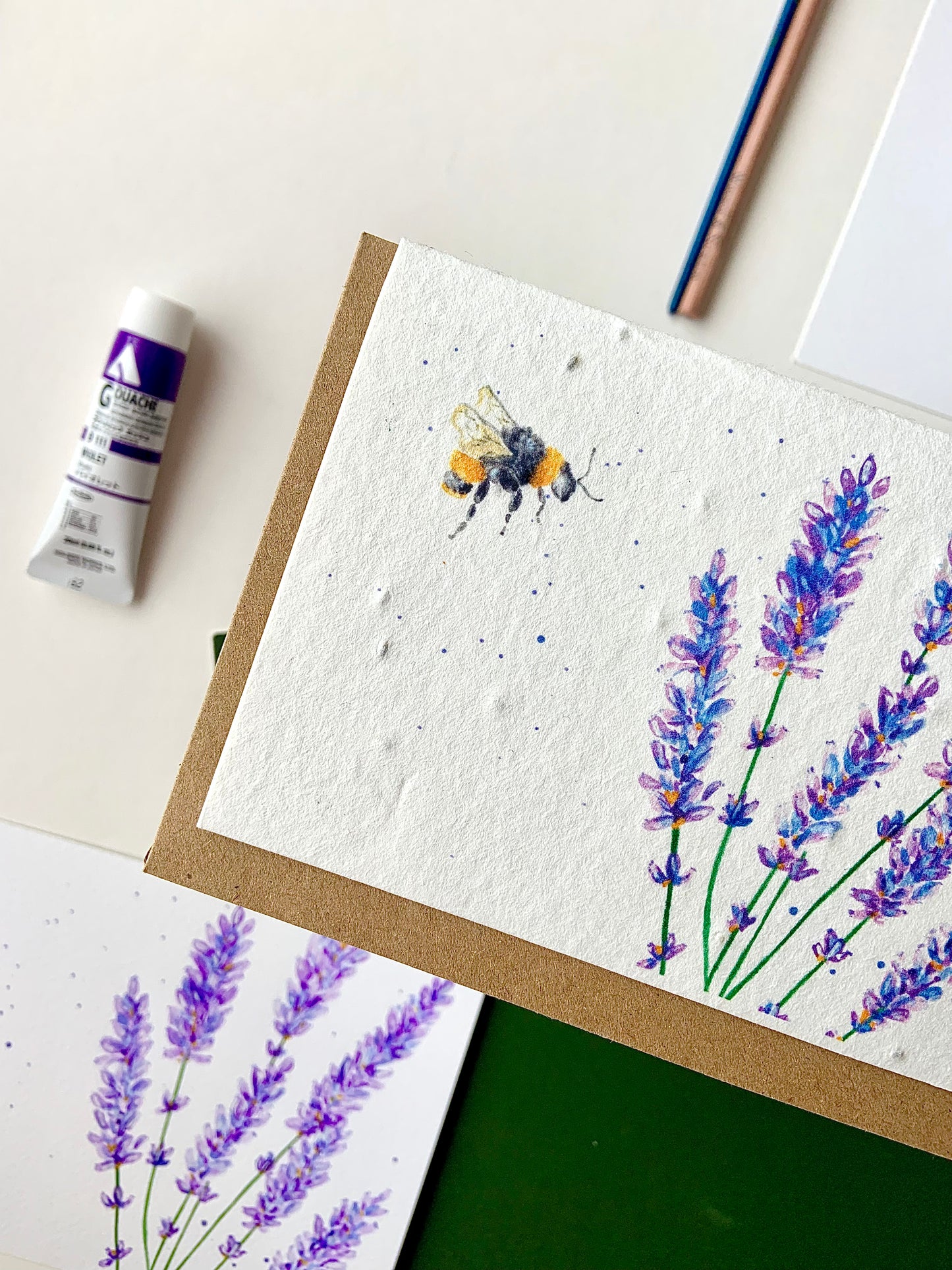 Curious Bee Lavender Plantable Card