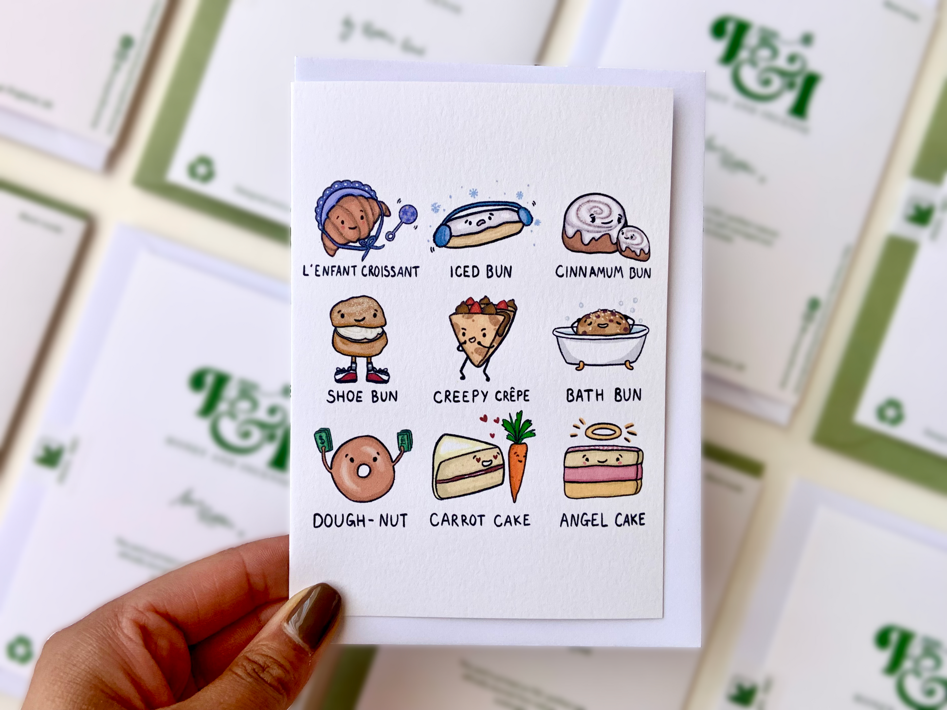 Cakes and Pastries Pun Greetings card