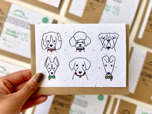 Plantable wildflower seed card with Puppies on, dog lover card
