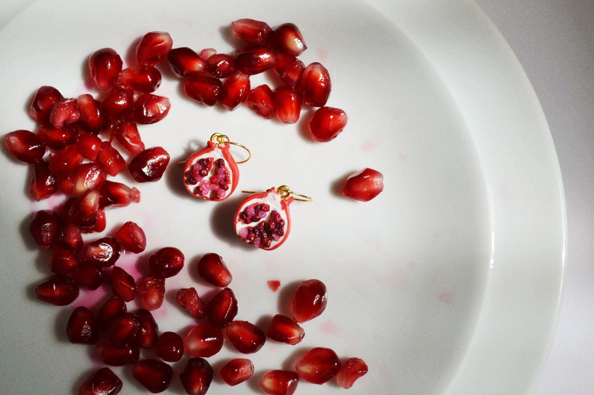 pomegranate gift ideas, earrings realistic fruit
